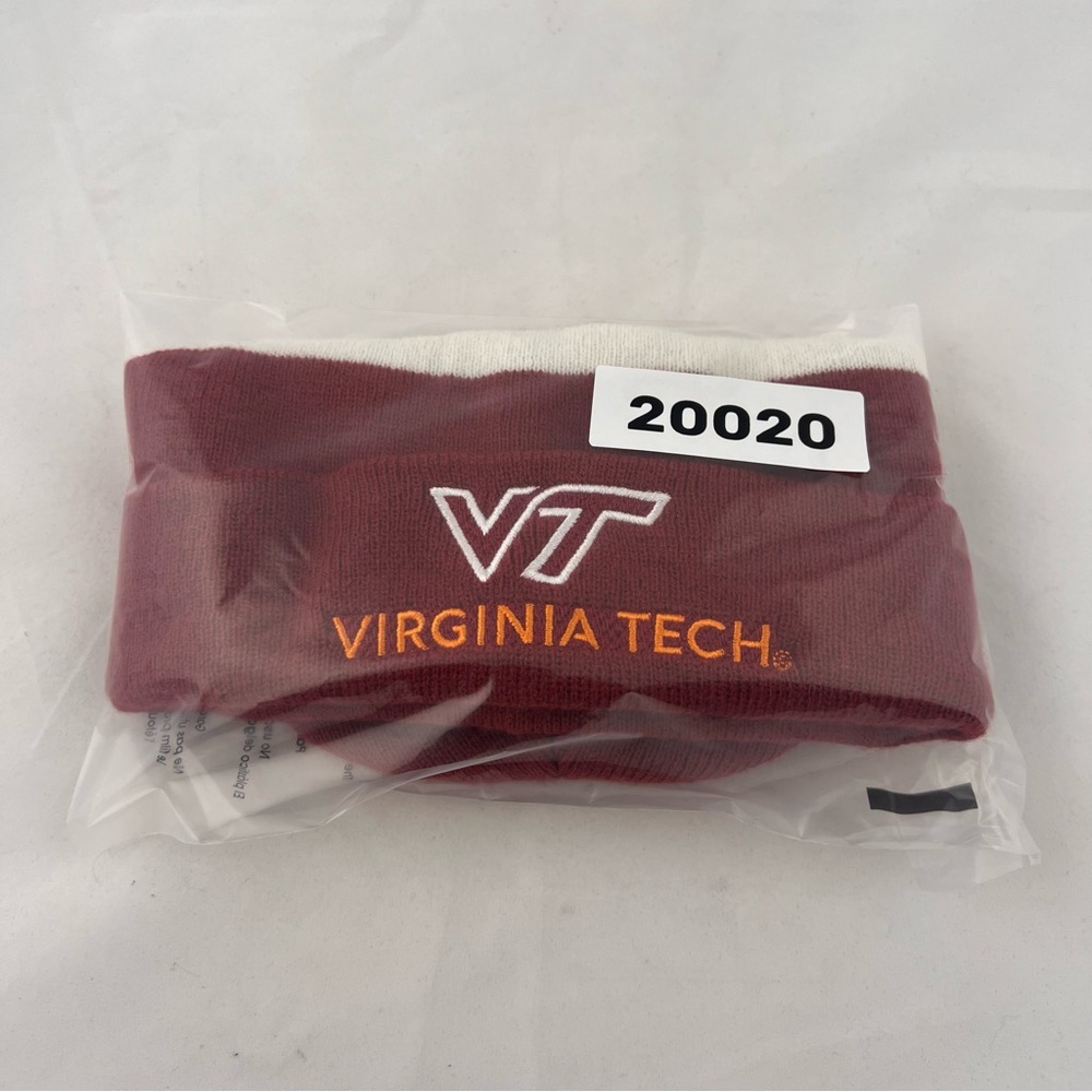 Virginia Tech Striped Cuffed Beanie Hat - Picture 3 of 3